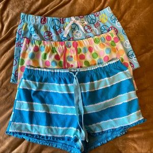 BUNDLE of 3 Justice PJ shorts